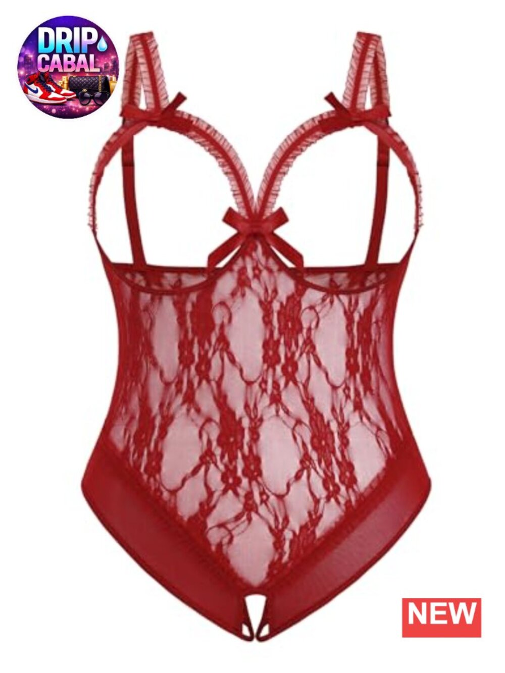 Plus Size Lace Teddy Bodysuit Babydoll Open Back Chemise